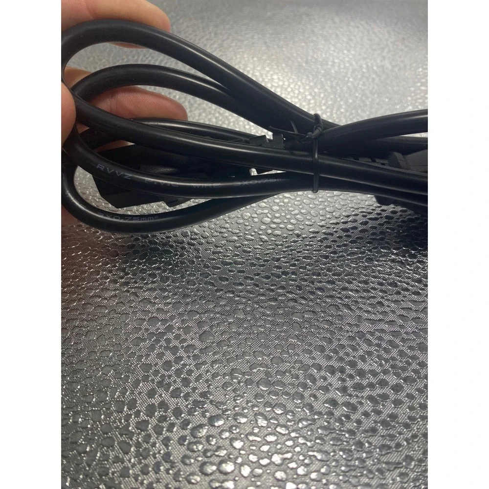 Universal 3 Prong AC Power Cord Cable Black RVVZ 3X0.75mm PVC Wire